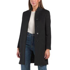 ICONS BY CINZIA ROCCA Black Wool Blend Quarter Sleeve Coat